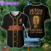 Cross Flame Baseball Jersey - Jesus Disc Golf Is My Therapy Custom Baseball Jersey