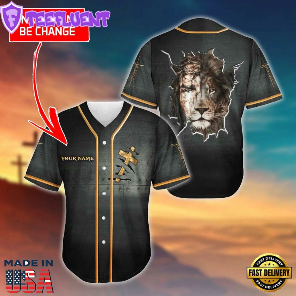 Cross, Lion Baseball Jersey - The Cross In My Heart Custom Baseball Jersey For Men Women