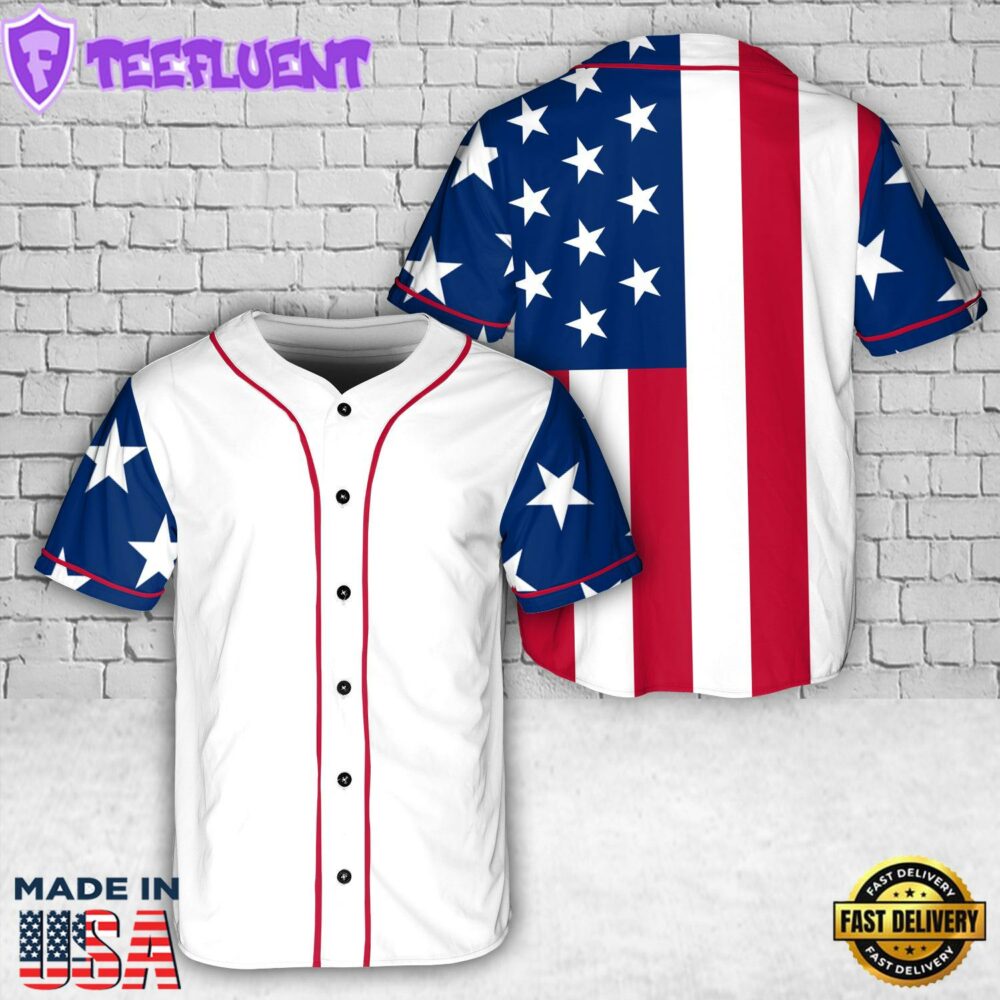 Custom Name American Flag Baseball Jersey