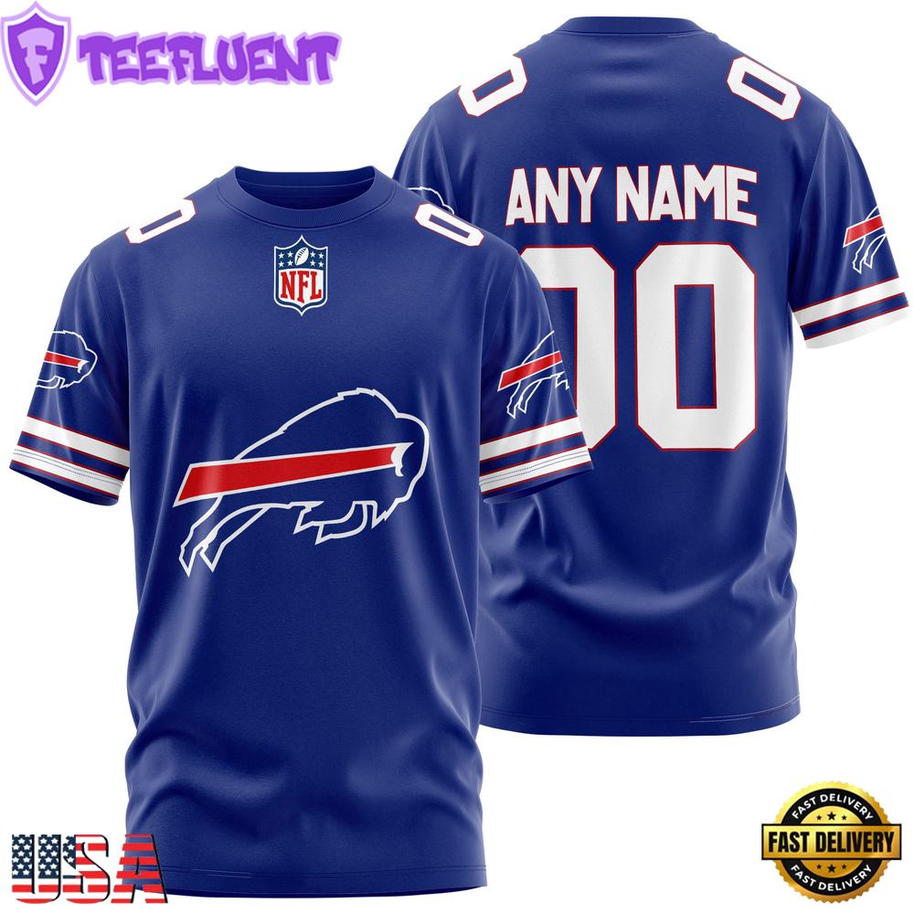Custom Name And Number Buffalo Bills NFL Team Sport 3D T-Shirt