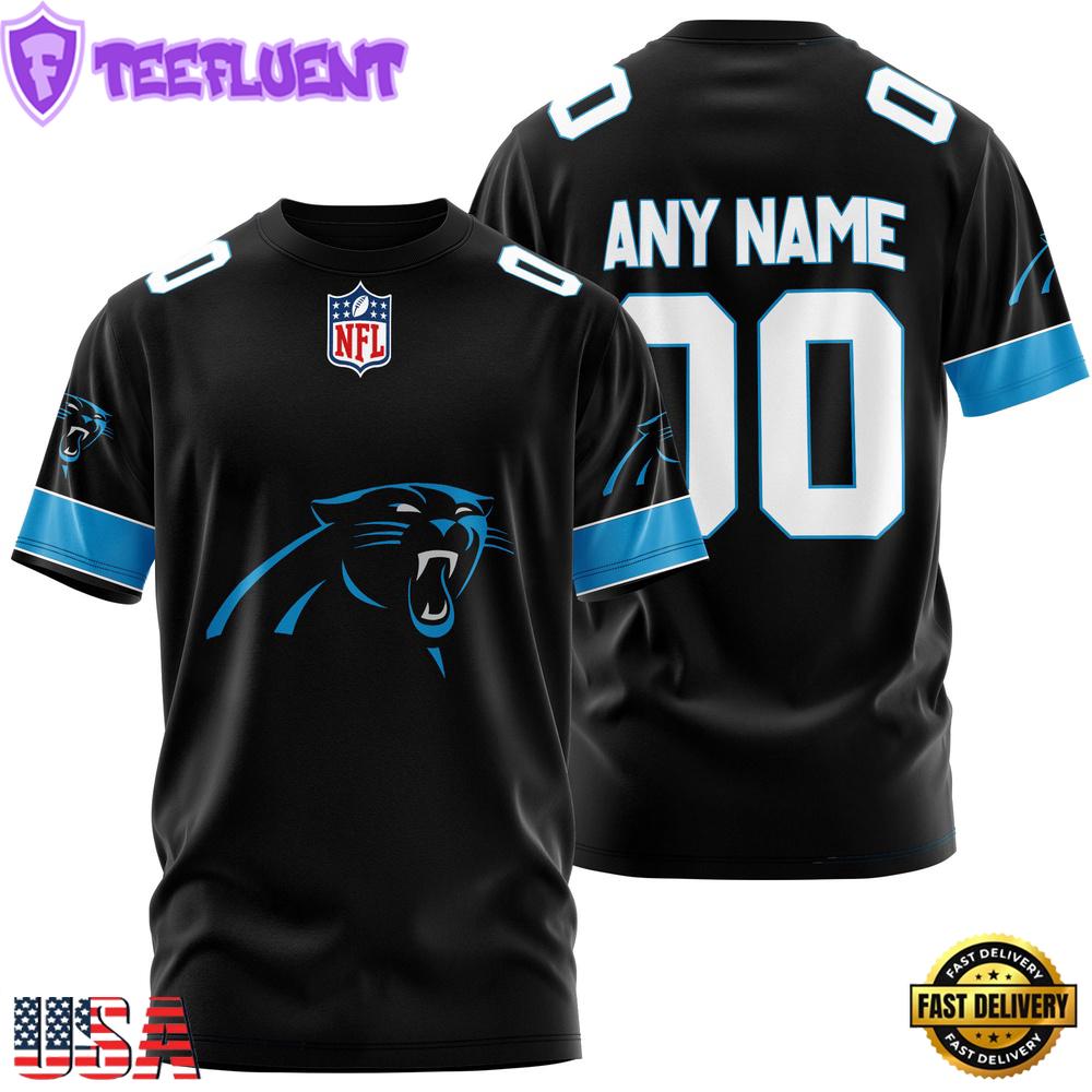 Custom Name And Number Carolina Panthers NFL Team Sport 3D T-Shirt