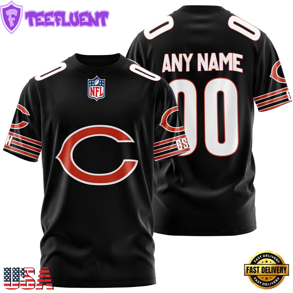 Custom Name And Number Chicago Bears NFL Team Sport 3D T-Shirt