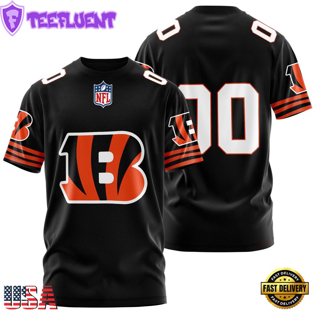 Custom Name And Number Cincinnati Bengals NFL Team Sport 3D T-Shirt