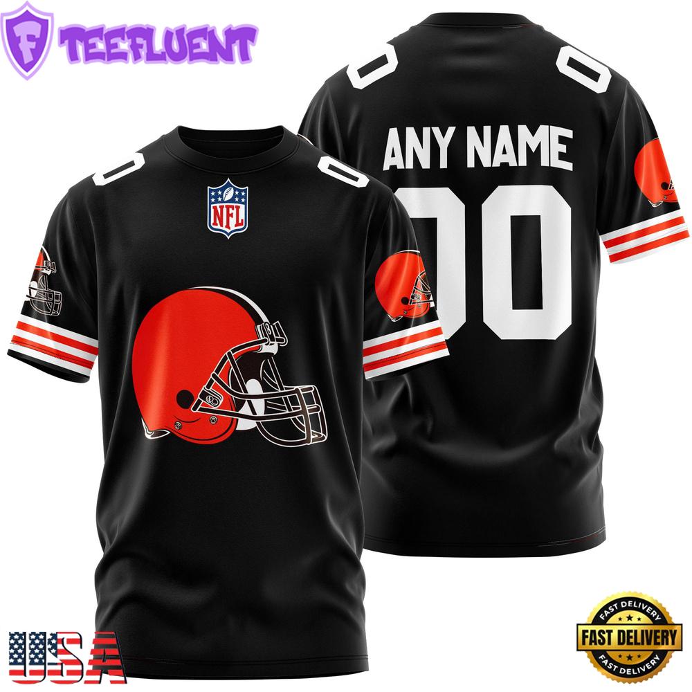 Custom Name And Number Cleveland Browns NFL Team Sport 3D T-Shirt