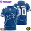 Custom Name And Number Detroit Lions NFL Team Sport 3D T-Shirt