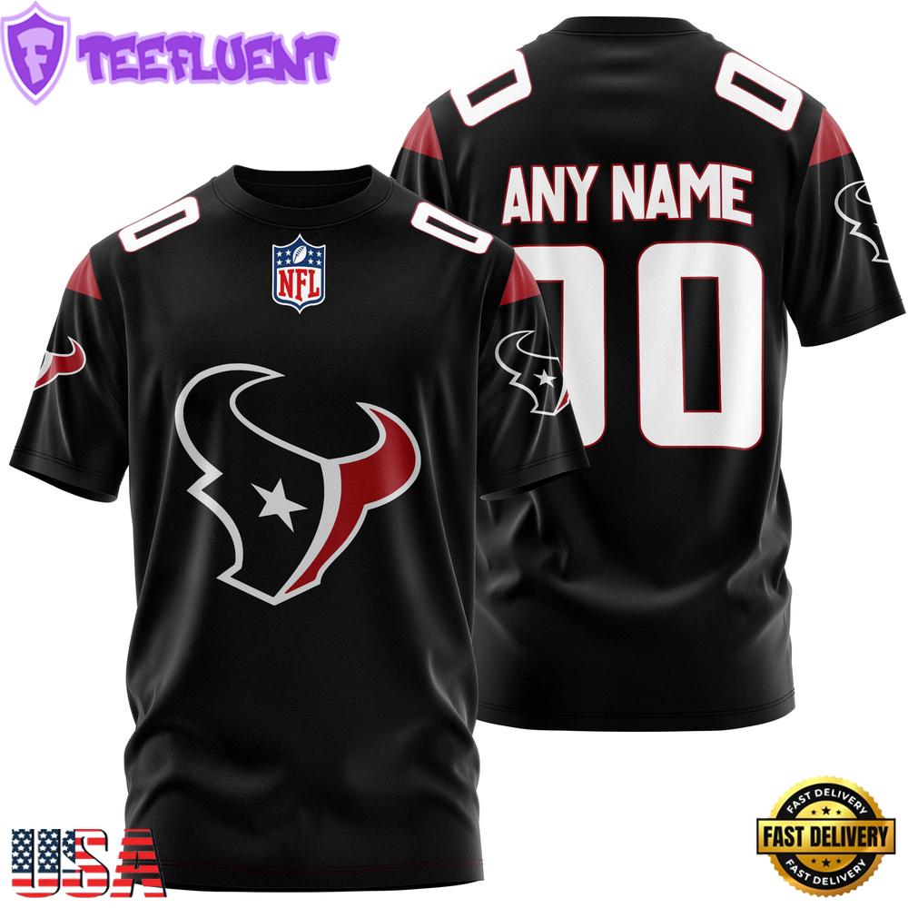 Custom Name And Number Houston Texans NFL Team Sport 3D T-Shirt