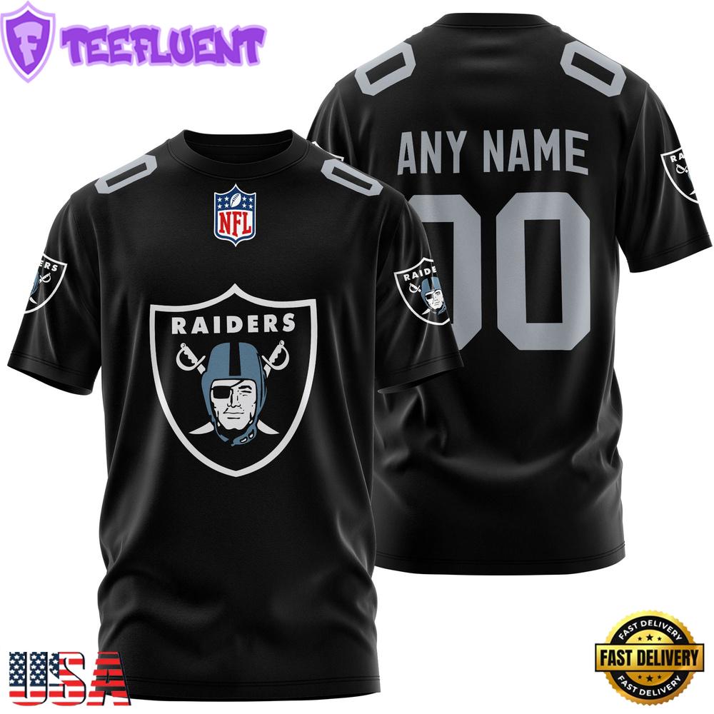 Custom Name And Number Las Vegas Raiders NFL Team Sport 3D T-Shirt