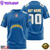 Custom Name And Number Los Angeles Chargers NFL Team Sport 3D T-Shirt