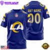 Custom Name And Number Los Angeles Rams NFL Team Sport 3D T-Shirt