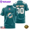 Custom Name And Number Miami Dolphins NFL Team Sport 3D T-Shirt