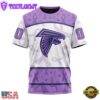 Custom Name And Number NFL Atlanta Falcons Football Team Fight Cancer 3D T-Shirt