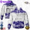 Custom Name And Number NFL Baltimore Ravens Color Christmas 3D Hoodie Shirt