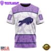 Custom Name And Number NFL Buffalo Bills Football Team Fight Cancer 3D T-Shirt