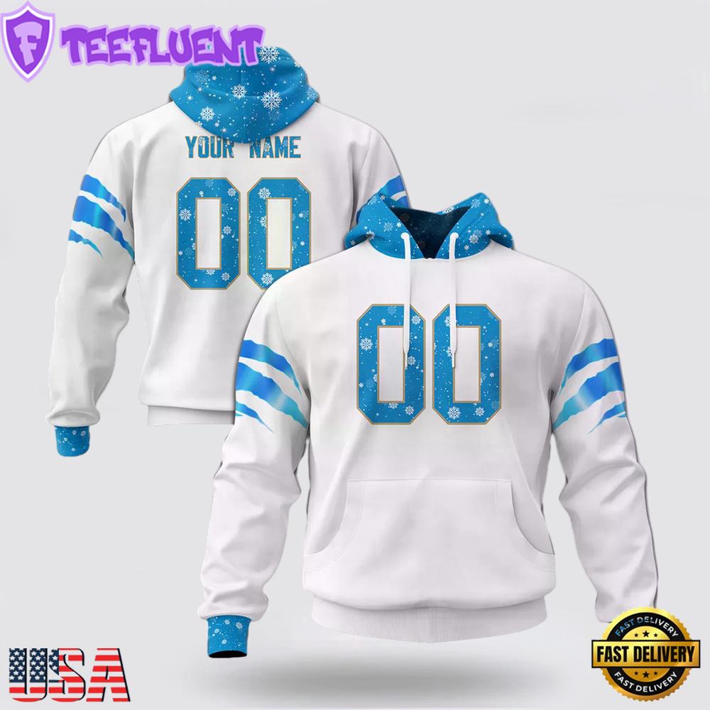 Custom Name And Number NFL Carolina Panthers Christmas Spirit All Over Print Hoodie Shirt