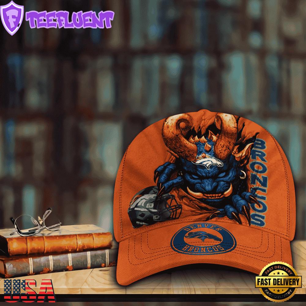 Custom Name And Number NFL Denver Broncos Demonhead Baseball Cap
