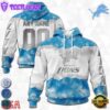 Custom Name And Number NFL Detroit Lions Color Christmas 3D Hoodie Shirt