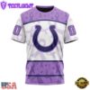 Custom Name And Number NFL Indianapolis Colts Football Team Fight Cancer 3D T-Shirt