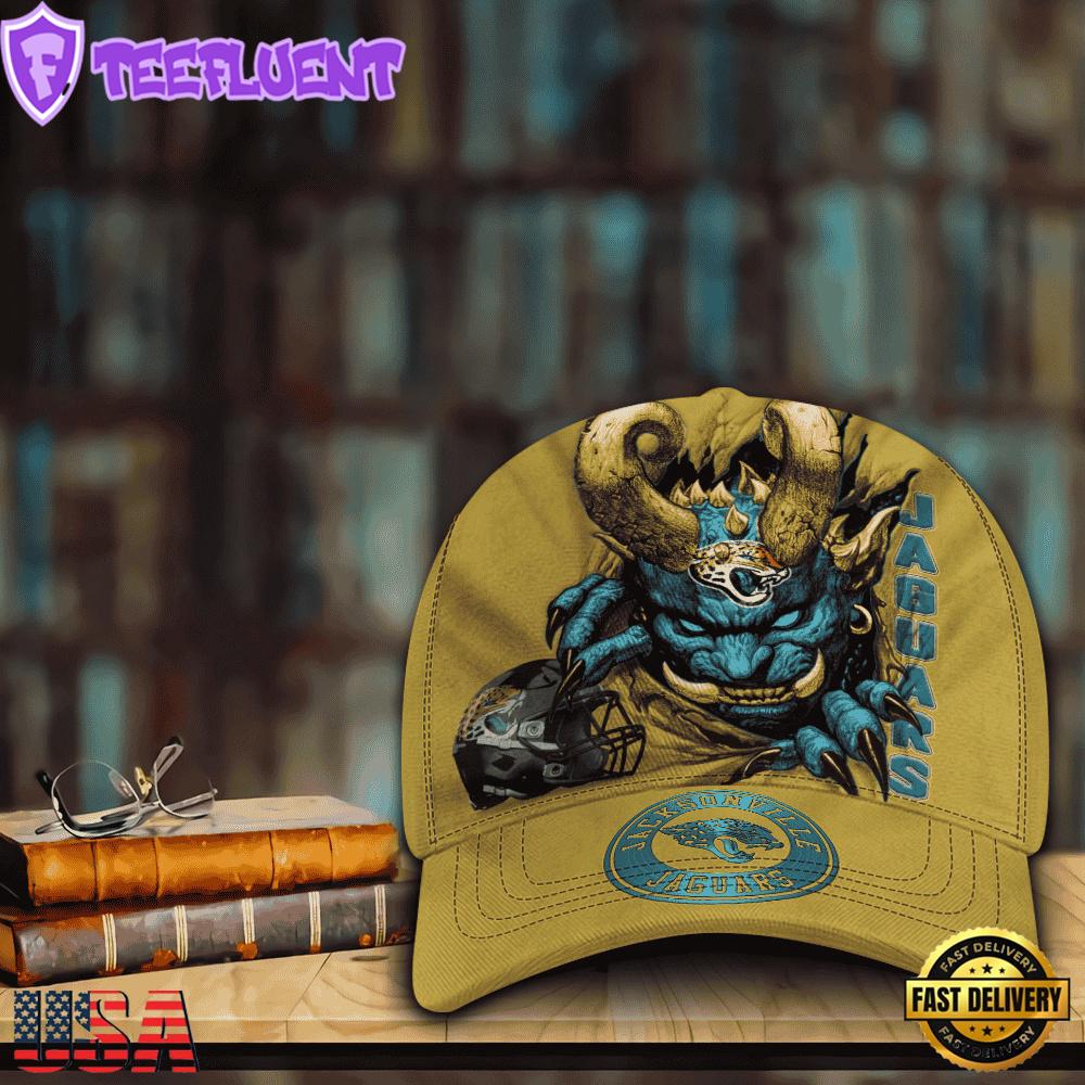 Custom Name And Number NFL Jacksonville Jaguars Demonhead Baseball Cap