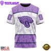 Custom Name And Number NFL Jacksonville Jaguars Football Team Fight Cancer 3D T-Shirt