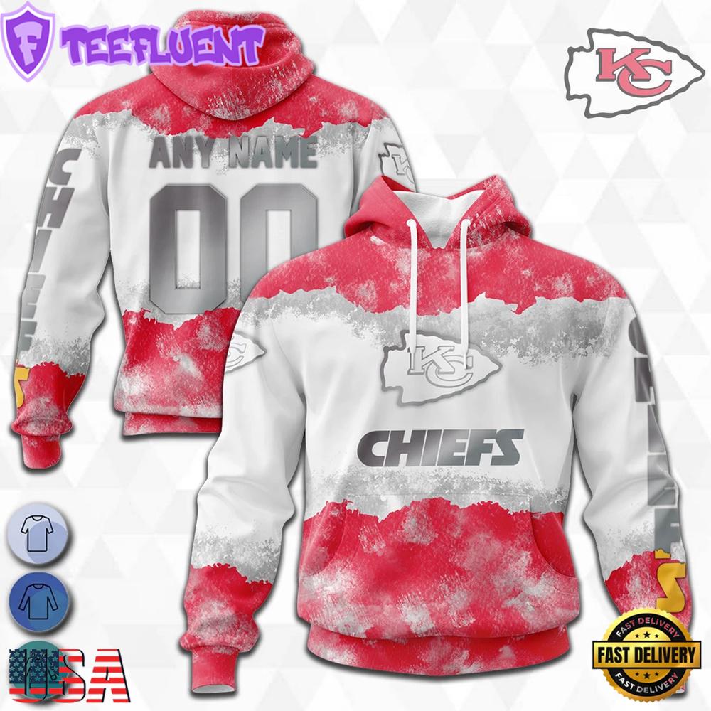 Custom Name And Number NFL Kansas City Chiefs Color Christmas 3D Hoodie Shirt