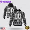 Custom Name And Number NFL Las Vegas Raiders Christmas Spirit All Over Print Hoodie Shirt