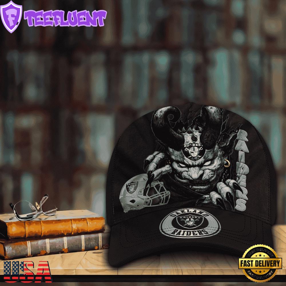 Custom Name And Number NFL Las Vegas Raiders Demonhead Baseball Cap