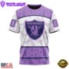 Custom Name And Number NFL Las Vegas Raiders Football Team Fight Cancer 3D T-Shirt