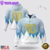 Custom Name And Number NFL Los Angeles Chargers Christmas Spirit All Over Print Hoodie Shirt