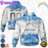 Custom Name And Number NFL Los Angeles Chargers Color Christmas 3D Hoodie Shirt