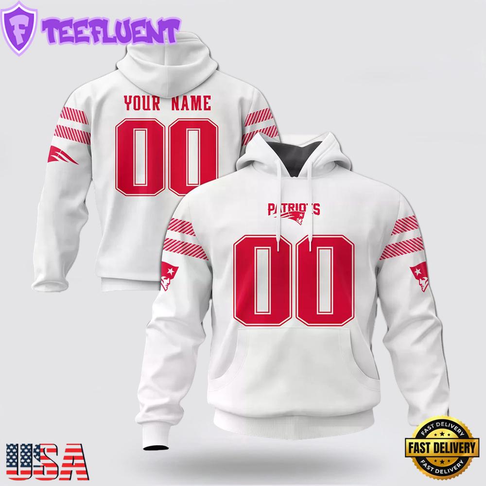Custom Name And Number NFL New England Patriots Christmas Spirit All Over Print Hoodie Shirt