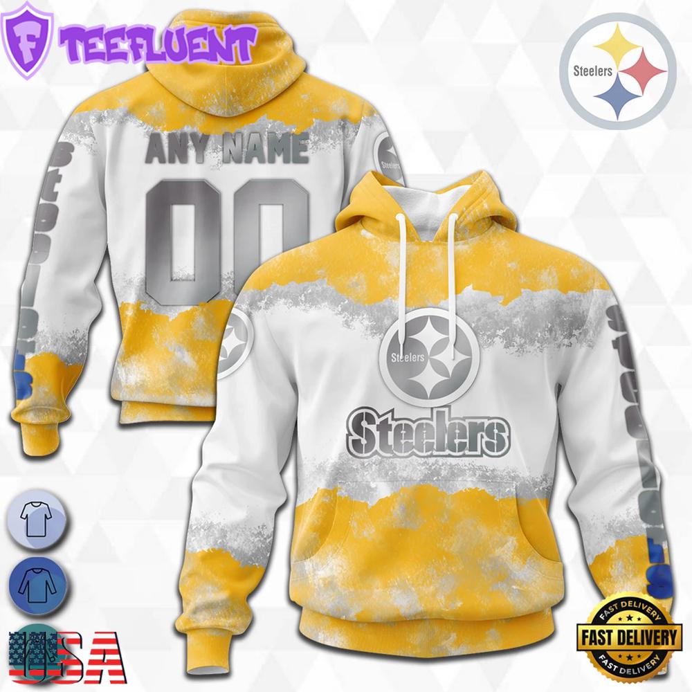Custom Name And Number NFL Pittsburgh Steelers Color Christmas 3D Hoodie Shirt