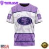 Custom Name And Number NFL San Francisco 49ers Football Team Fight Cancer 3D T-Shirt