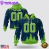 Custom Name And Number NFL Seattle Seahawks Christmas Spirit All Over Print Hoodie Shirt