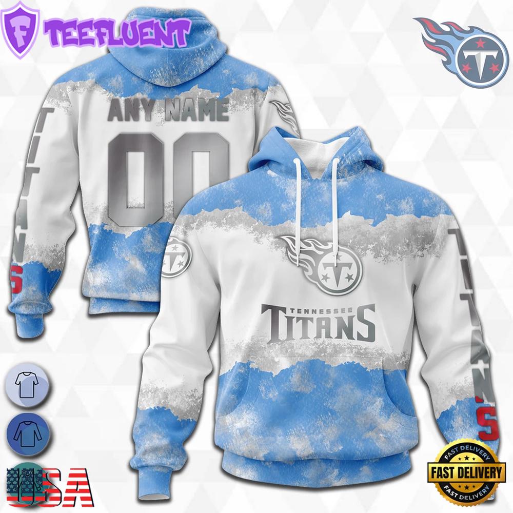 Custom Name And Number NFL Tennessee Titans Color Christmas 3D Hoodie Shirt
