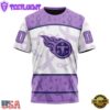 Custom Name And Number NFL Tennessee Titans Football Team Fight Cancer 3D T-Shirt
