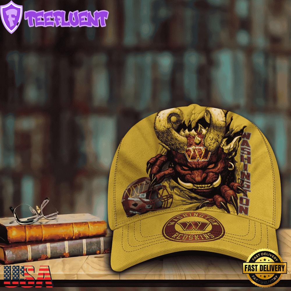 Custom Name And Number NFL Washington Commanders Demonhead Baseball Cap