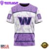 Custom Name And Number NFL Washington Commanders Football Team Fight Cancer 3D T-Shirt