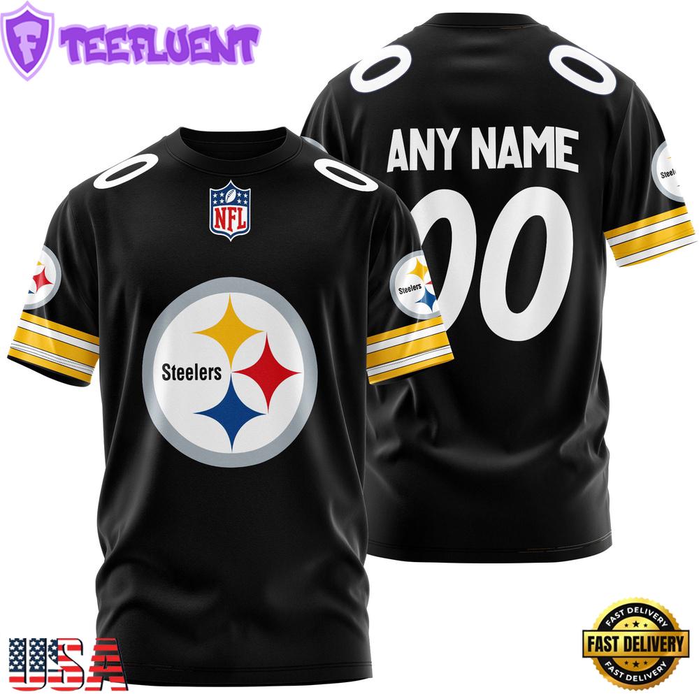 Custom Name And Number Pittsburgh Steelers NFL Team Sport 3D T-Shirt