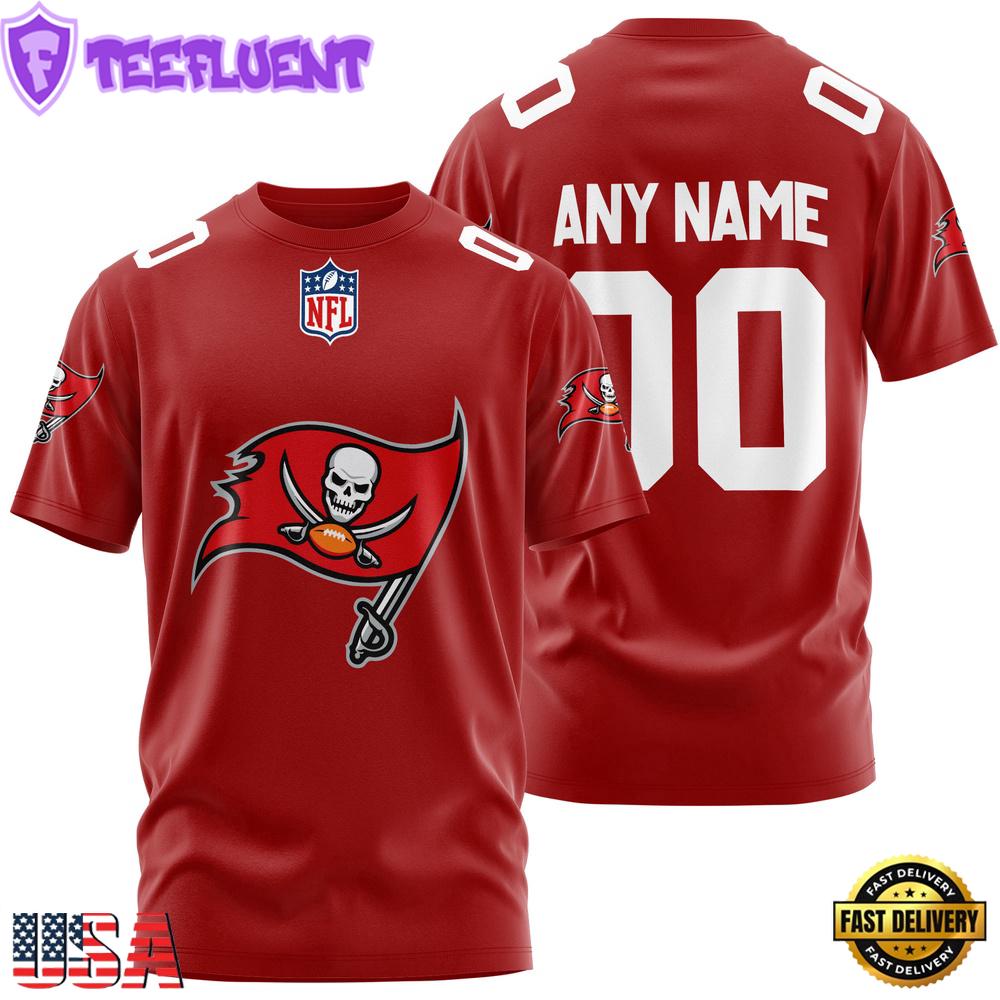 Custom Name And Number Tampa Bay Buccaneers NFL Team Sport 3D T-Shirt