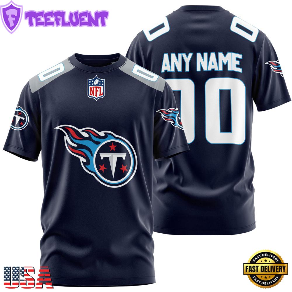 Custom Name And Number Tennessee Titans NFL Team Sport 3D T-Shirt
