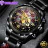 Custom Name Arizona Cardinals NFL 3D Men Black Stainless Steel Watch Gift For Fans