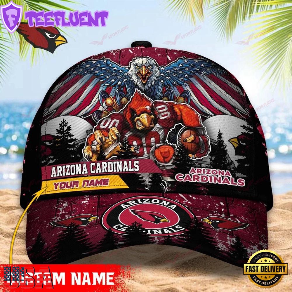 Custom Name Arizona Cardinals NFL Mascot Eagle Baseball Cap