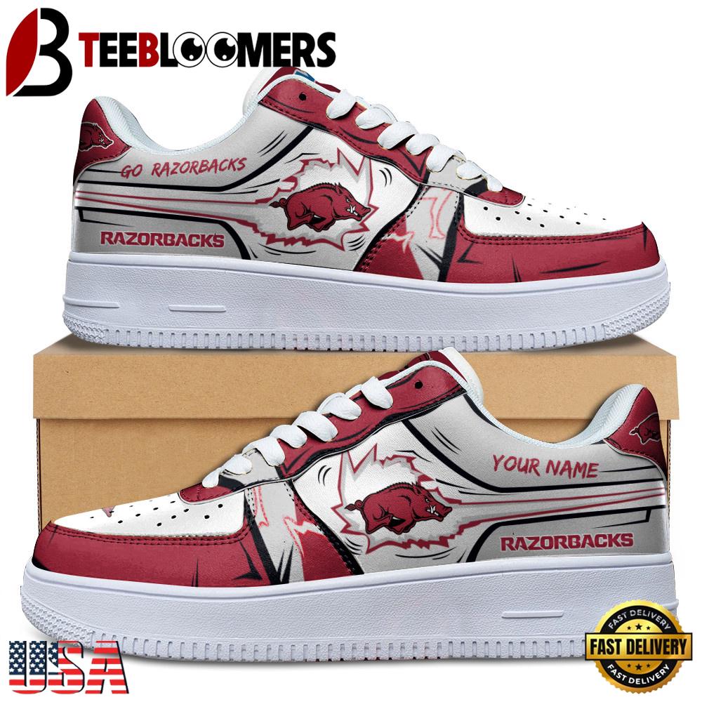 Custom Name Arkansas Razorbacks Air Force 1 Shoes