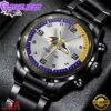 Custom Name Baltimore Ravens NFL Black Stainless Steel Watch Gift For Fans And Dad