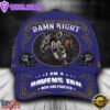 Custom Name Baltimore Ravens NFL Mascot Damn Right Sport Baseball Cap