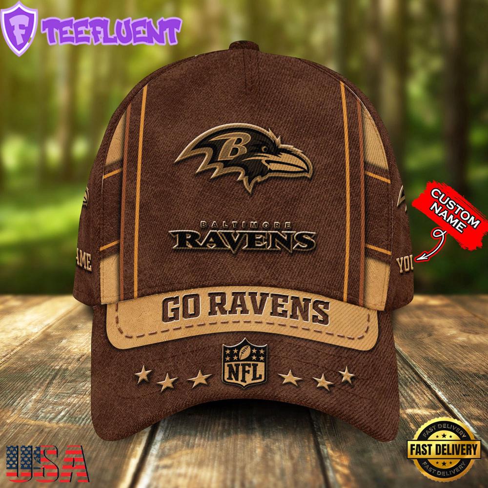Custom Name Baltimore Ravens Nfl Team Sport Baseball Cap