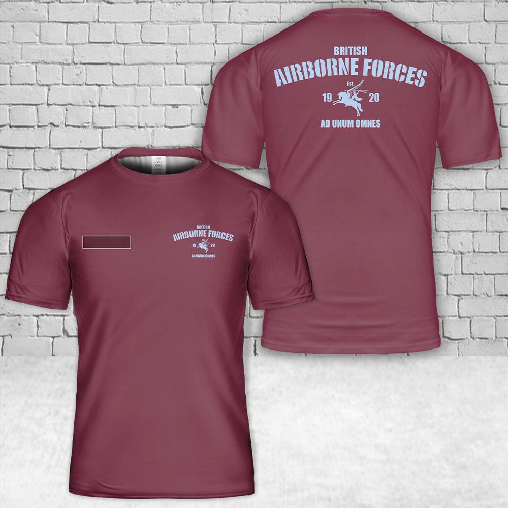 Custom Name British Airborne Forces T-Shirt 3D
