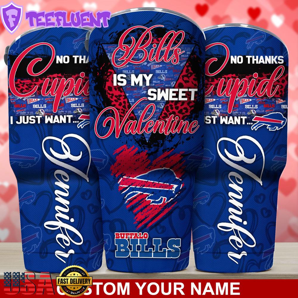 Custom Name Buffalo Bills NFL You Are My Sweet Valentine Day Tumbler