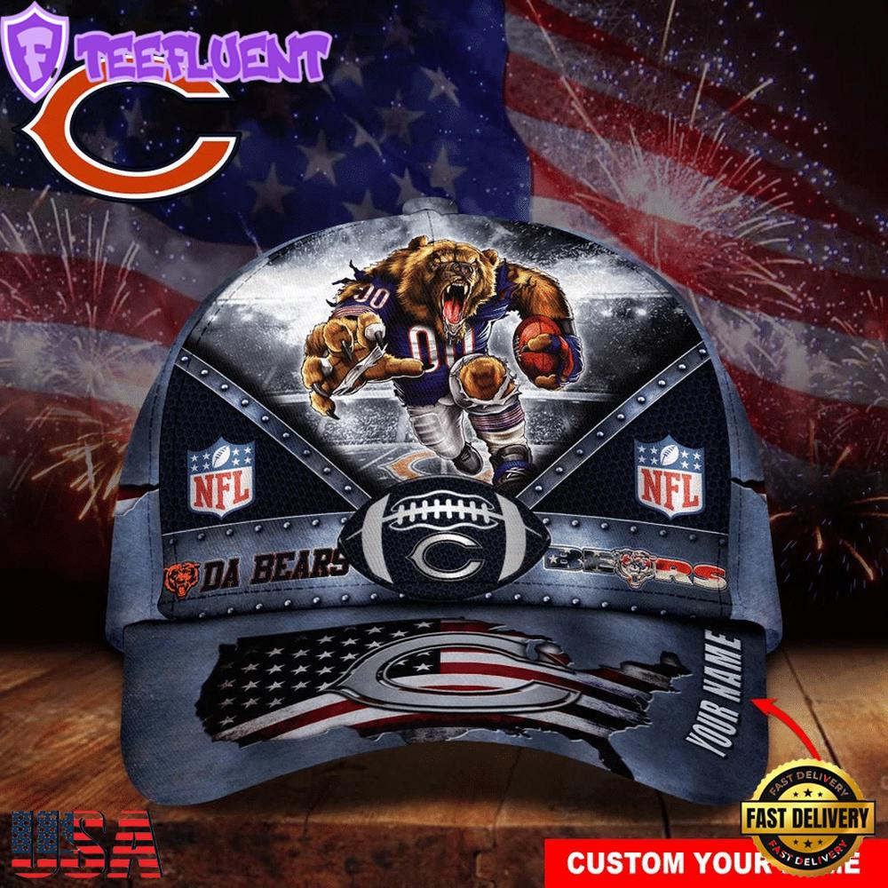 Custom Name Chicago Bears NFL Super Bowl LIX Baseball Cap