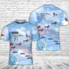 Custom Name Chilean Air Force Escuadrilla de Alta Acrobacia Halcones (Hawks High Aerobatics Squad) Aerobatic flight display team T-Shirt 3D
